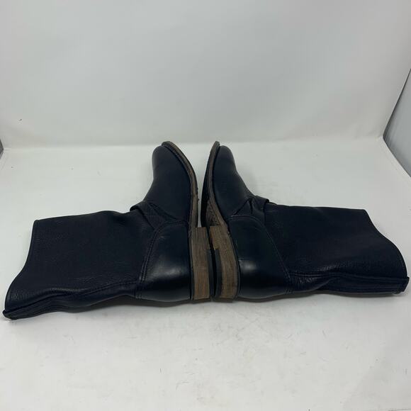 Walk Overs Vintage Union Made USA Women 10 Moto Biker Boots Slouch Black Leather - Picture 7 of 8